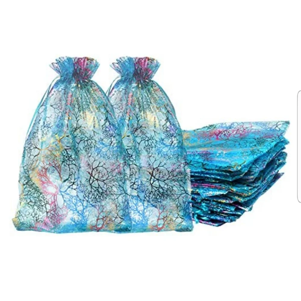 ✅️50 ct 8x12 inch Organza Satin Drawstring Bags
